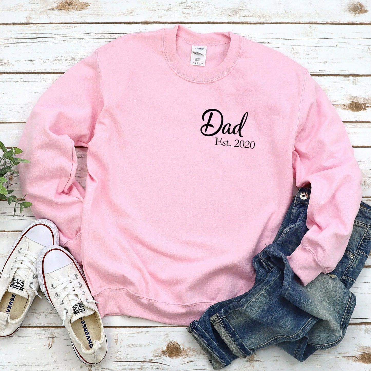 Dad Est 2024 Crewneck Sweatshirt, Personalized New Dad Shirt, New Dad Sweatshirt, First Time Dad, Fathers Day Gift