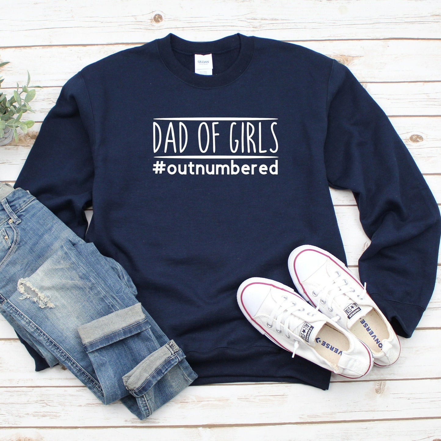 Dad of Girls Outnumbered Sweatshirt, Dad Crewneck, New Dad Shirt, Outnumbered Dad, Dad Life Shirt, Fathers Day Gift