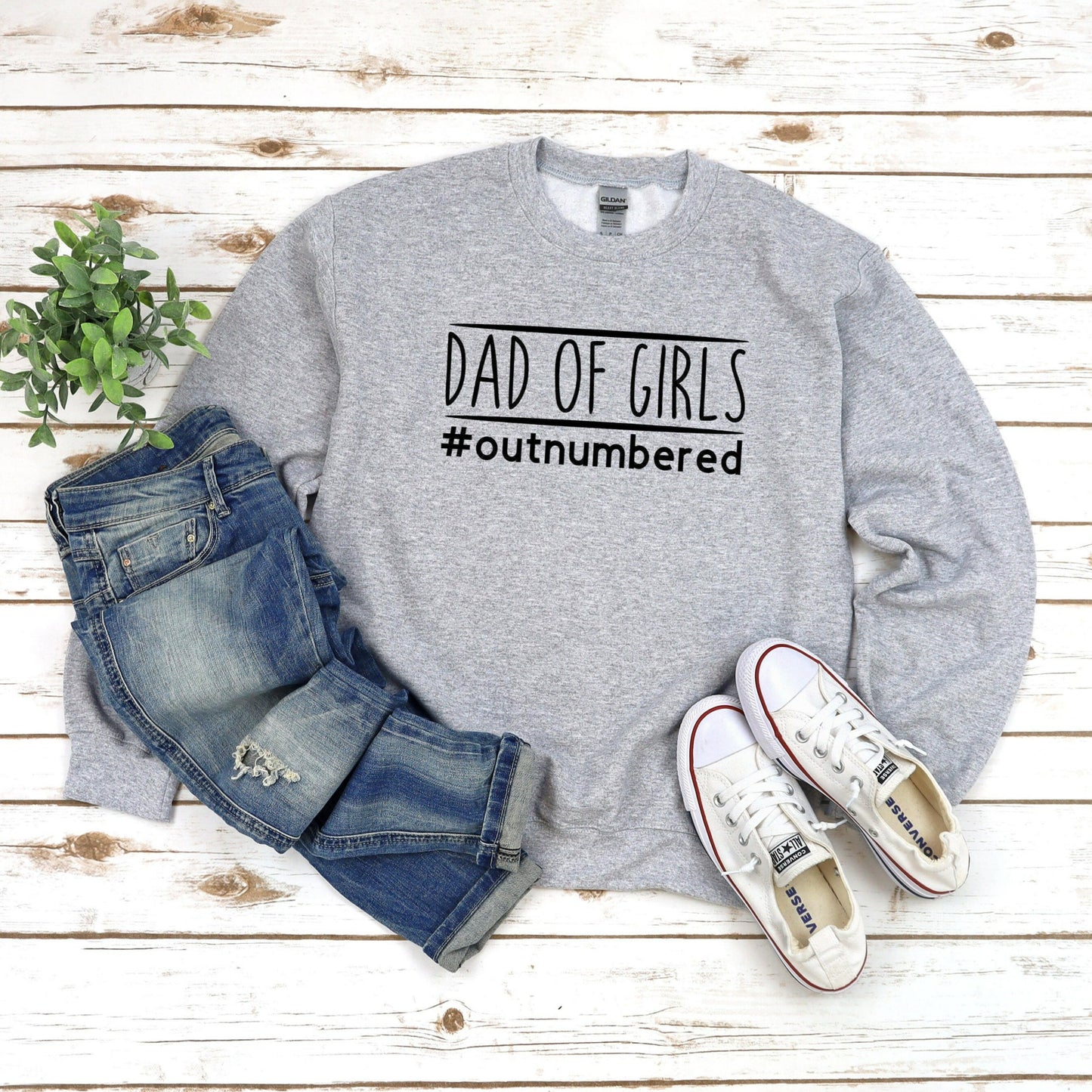 Dad of Girls Outnumbered Sweatshirt, Dad Crewneck, New Dad Shirt, Outnumbered Dad, Dad Life Shirt, Fathers Day Gift