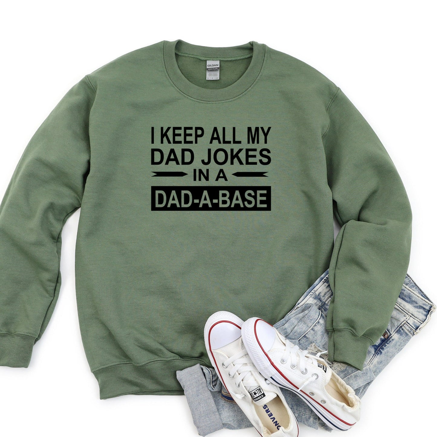 Dad Joke Sweatshirt for Dad for Father's Day, Dad-A-Base Crewneck, Dad Jokes, Funny Dad Shirt