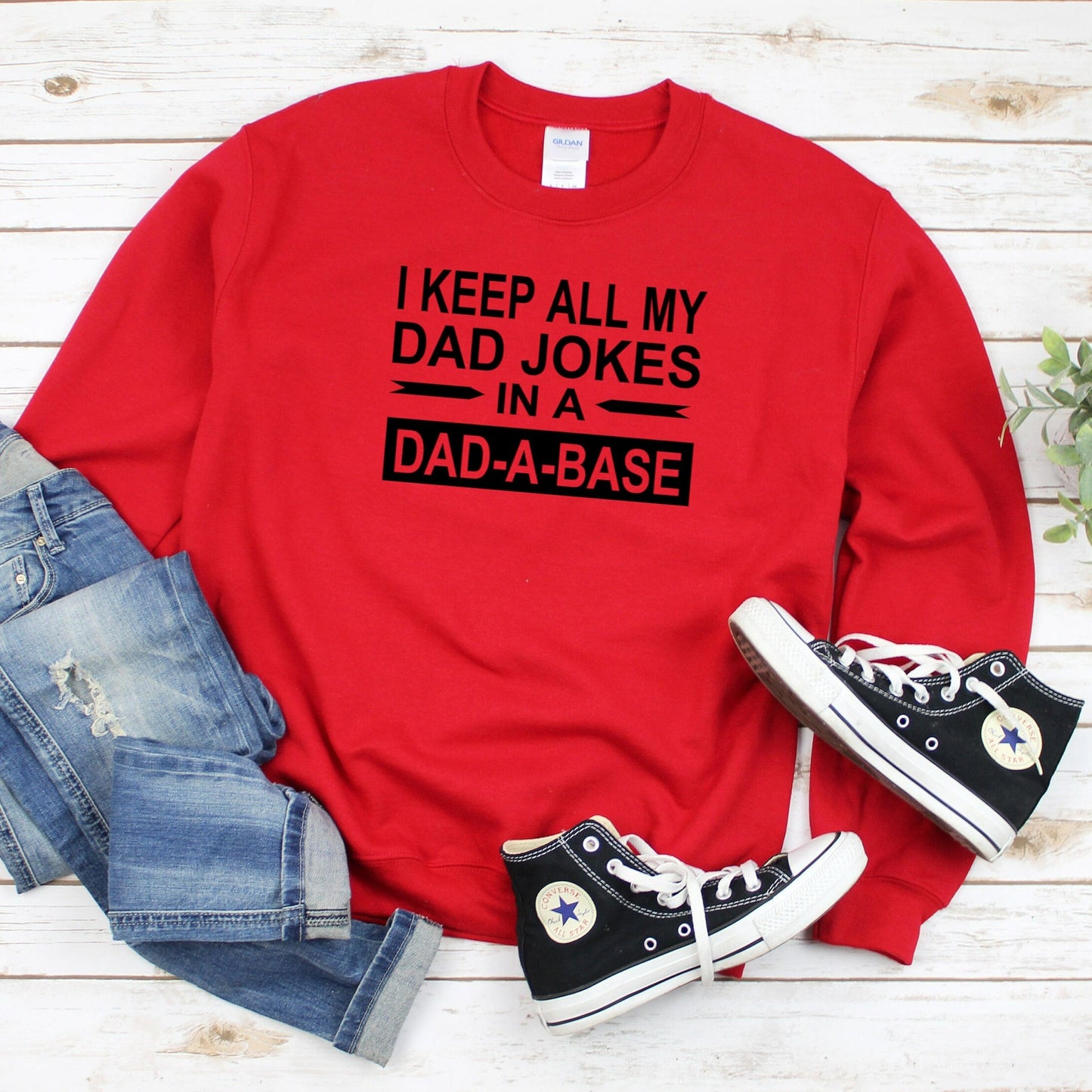 Dad Joke Sweatshirt for Dad for Father's Day, Dad-A-Base Crewneck, Dad Jokes, Funny Dad Shirt