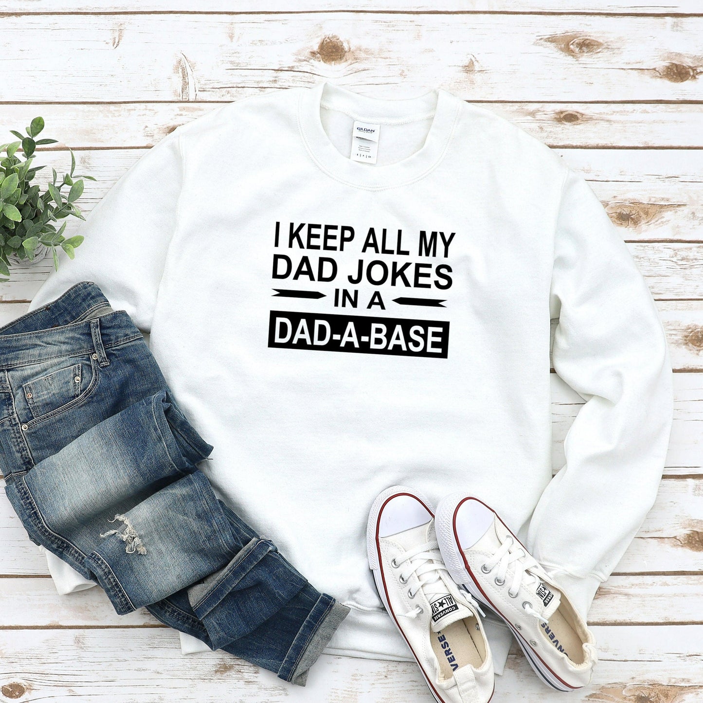 Dad Joke Sweatshirt for Dad for Father's Day, Dad-A-Base Crewneck, Dad Jokes, Funny Dad Shirt