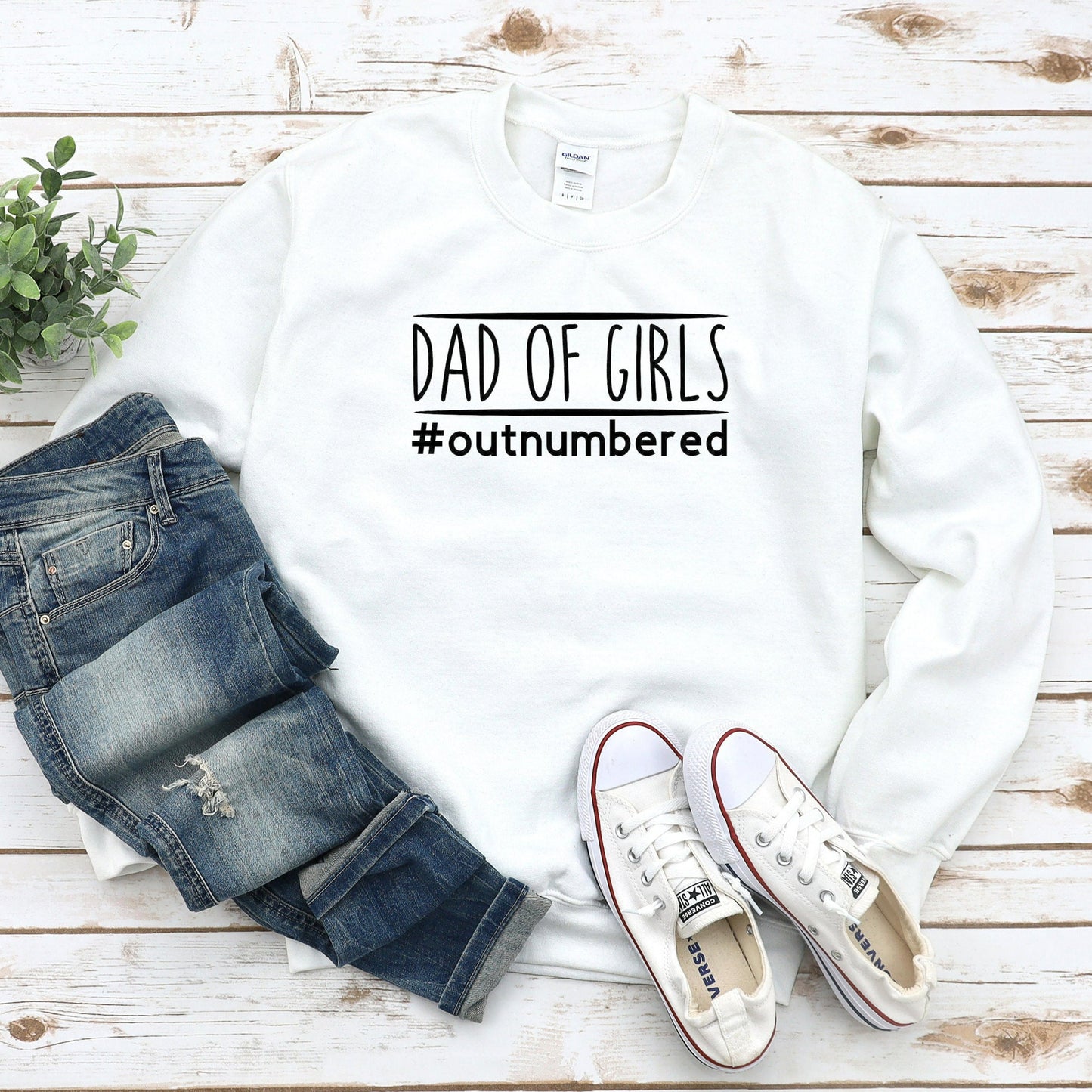 Dad of Girls Outnumbered Sweatshirt, Dad Crewneck, New Dad Shirt, Outnumbered Dad, Dad Life Shirt, Fathers Day Gift