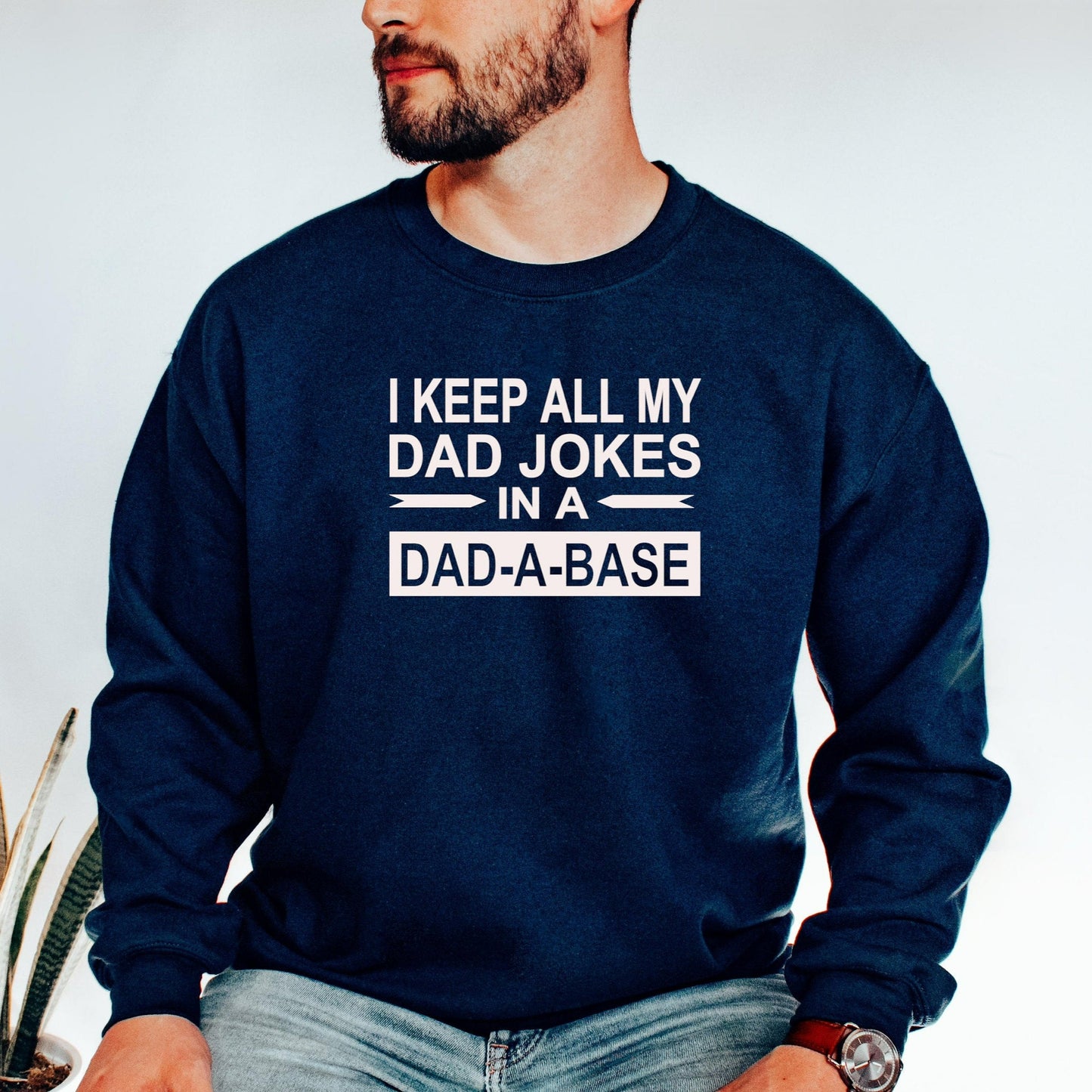 Dad Joke Sweatshirt for Dad for Father's Day, Dad-A-Base Crewneck, Dad Jokes, Funny Dad Shirt