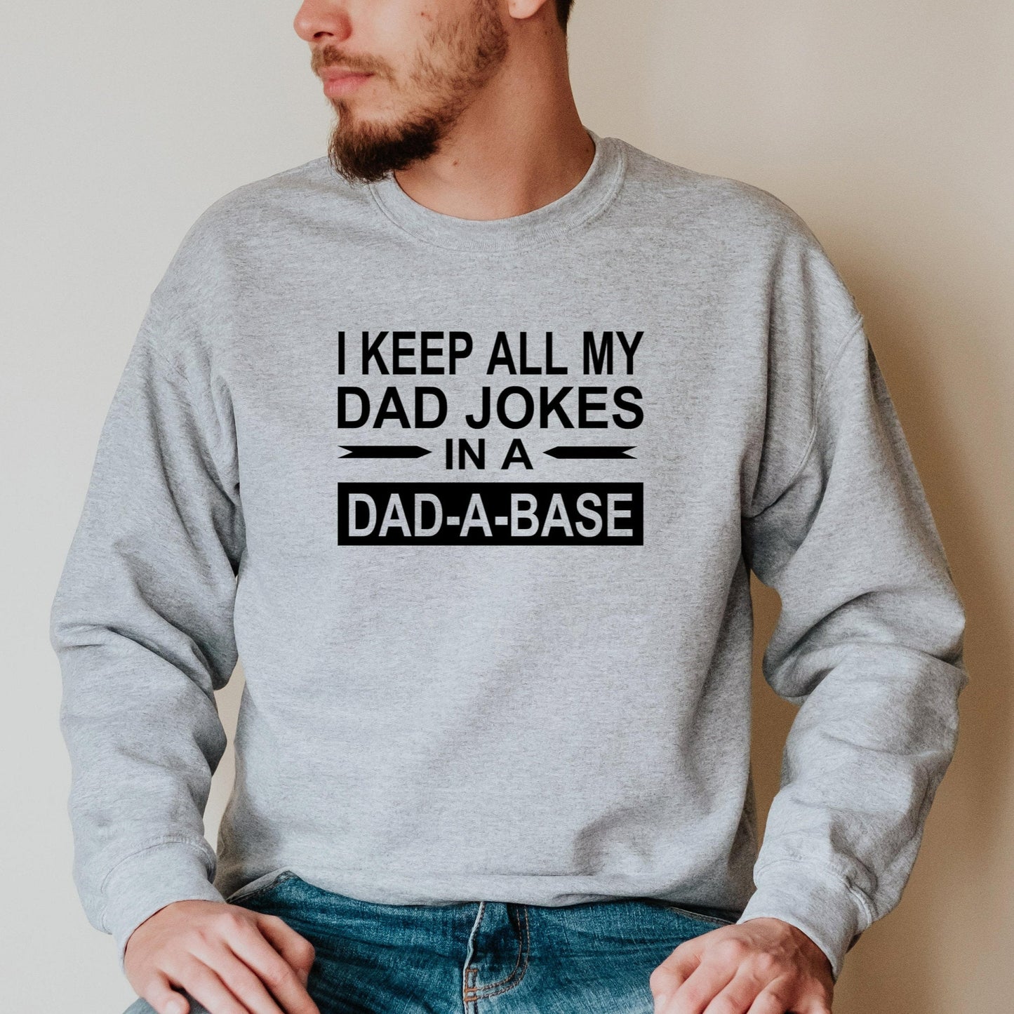 Dad Joke Sweatshirt for Dad for Father's Day, Dad-A-Base Crewneck, Dad Jokes, Funny Dad Shirt