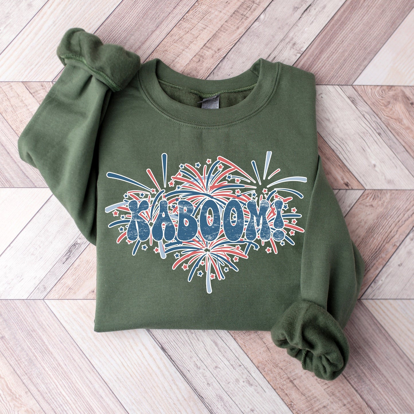 Fireworks Kaboom Sweatshirt, 4th of July Crewneck, Independence Day Shirt, Funny Fourth of July Shirt