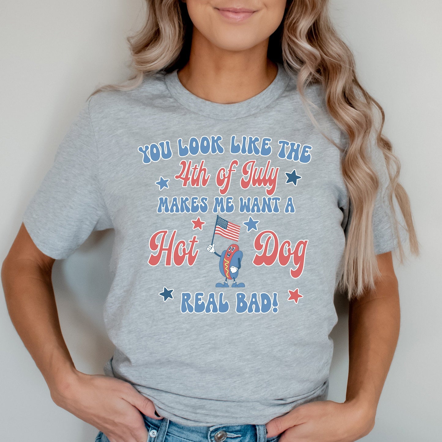 You Look Like the 4th of July Shirt, Funny Fourth of July Shirt, 4th July Hot Dog Graphic Tee, Independence Day Tee