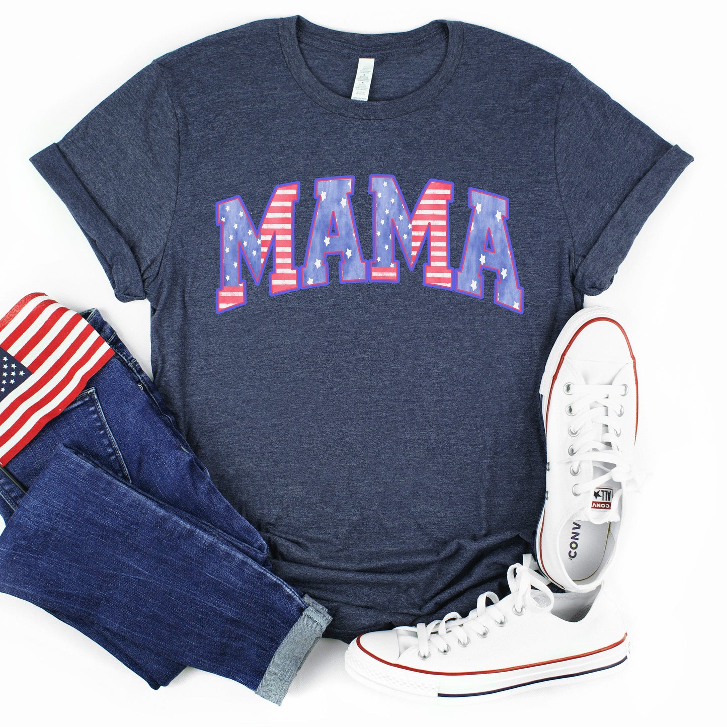 American Mama Shirt, Mama TShirt, Retro Mama America Graphic Tee, 4th of July T-Shirt, Patriotic Mom Shirt