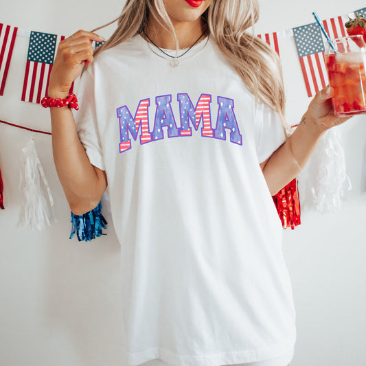 American Mama Shirt, Mama TShirt, Retro Mama America Graphic Tee, 4th of July T-Shirt, Patriotic Mom Shirt