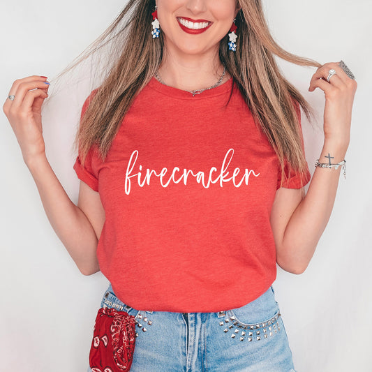 Firecracker 4th of July Shirt Women, Fourth of July TShirt Woman, Patriotic Tee, 4th of July Outfit, Fireworks Tee