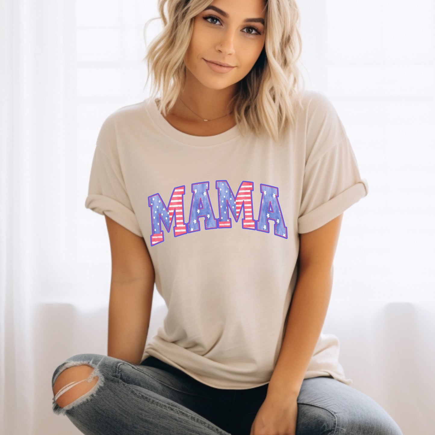 American Mama Shirt, Mama TShirt, Retro Mama America Graphic Tee, 4th of July T-Shirt, Patriotic Mom Shirt