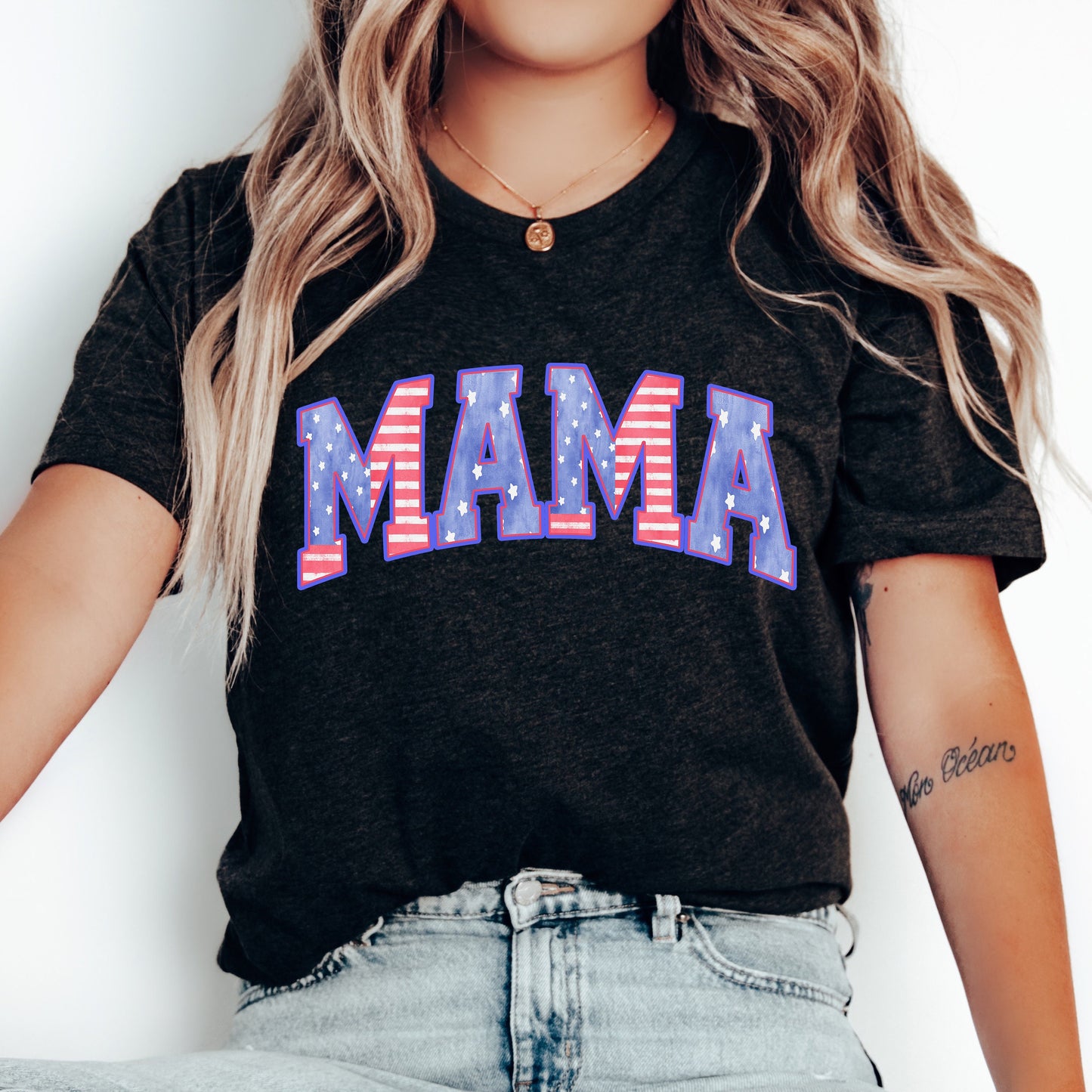 American Mama Shirt, Mama TShirt, Retro Mama America Graphic Tee, 4th of July T-Shirt, Patriotic Mom Shirt