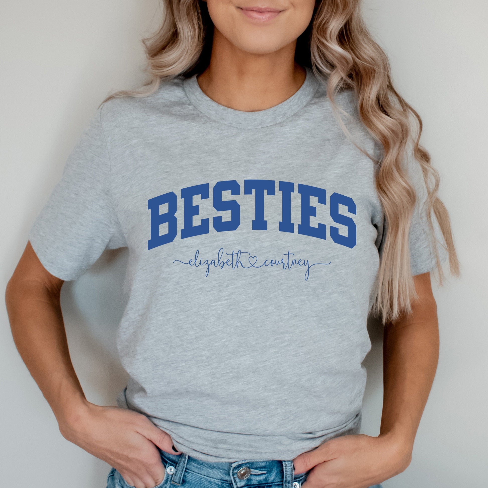 Personalized Besties Names Shirt, Best Friends TShirts, Girls Trip Graphic Tee, Girls Getaway TShirts, Sister Weekend, Matching Best Friends