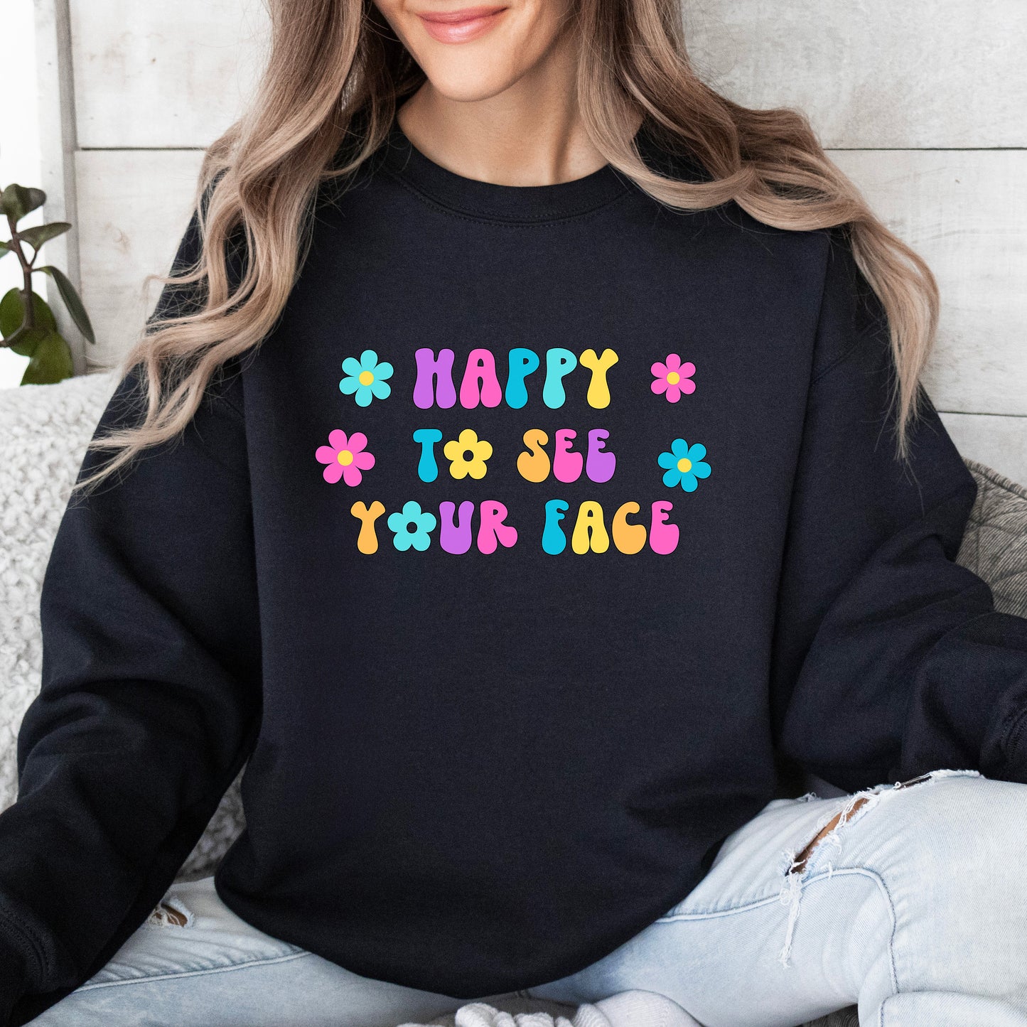 Teacher Sweatshirt, Back to School Teacher Crewneck, Happy to See Your Face Sweater, 1st Day of School