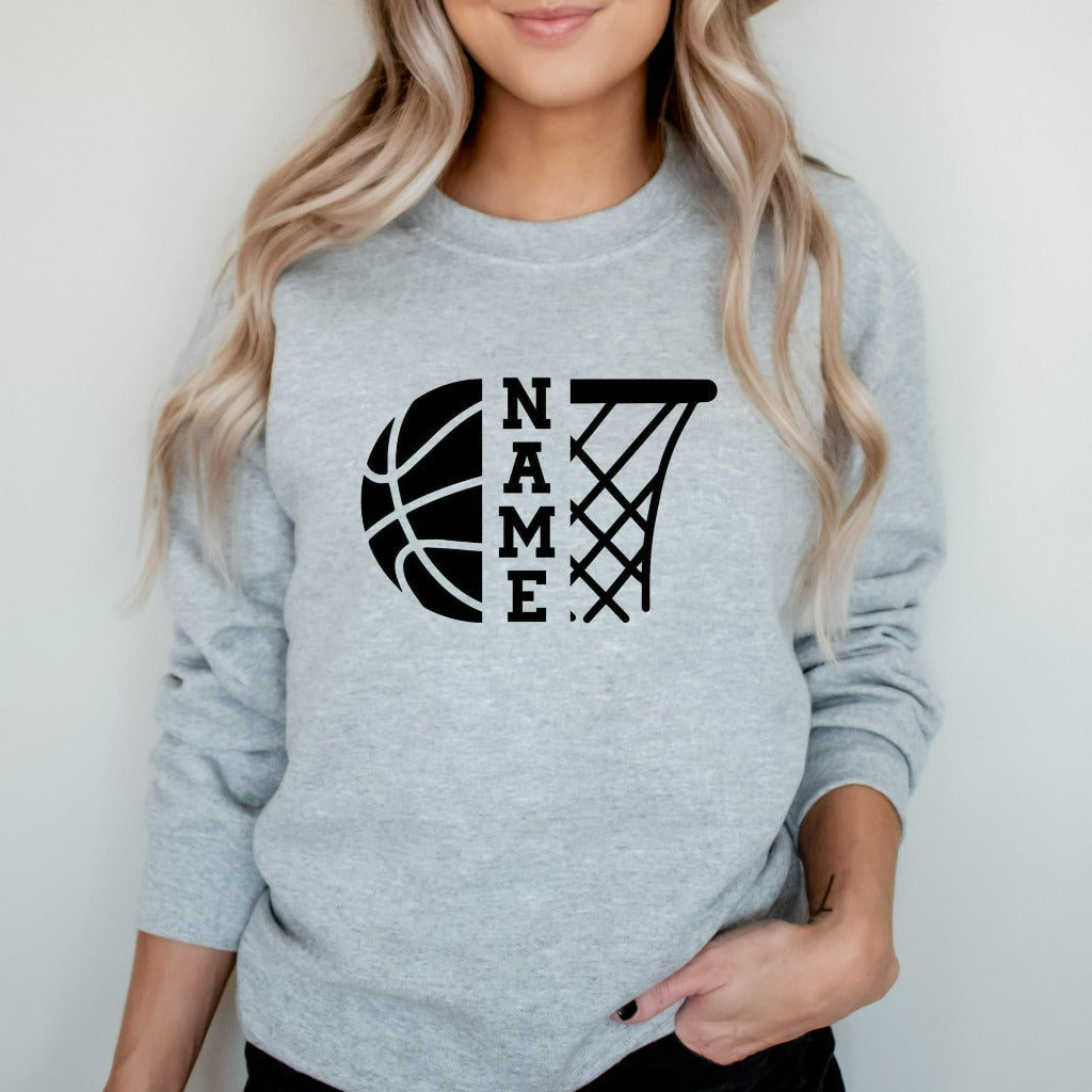 Custom Basketball Sweatshirt, Basketball Mom Sweatshirt, Basketball Number  Sweatshirt, Basketball Fan Sweatshirt, Basketball Gifts