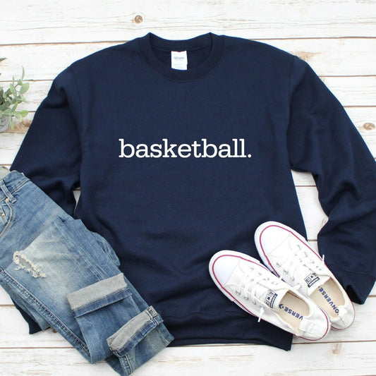 basketball crewneck sweatshirt, basketball mom shirt, basketball dad graphic tee, basketball fan shirt, basketball team shirts, matching basketball shirts, gift for basketball mom or dad