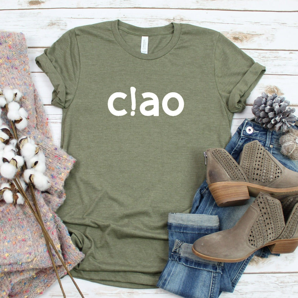 Ciao Shirt, Ciao Graphic Tee, Hello Italy, Italian Hello, Ciao TShirt, Italian Gift, Ciao Bella, Ciao T-Shirt, Travel Shirt, Italian Style