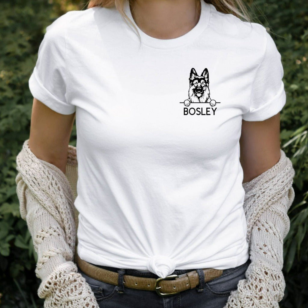 personalized dog breed and name shirt, gift for dog mom or dad