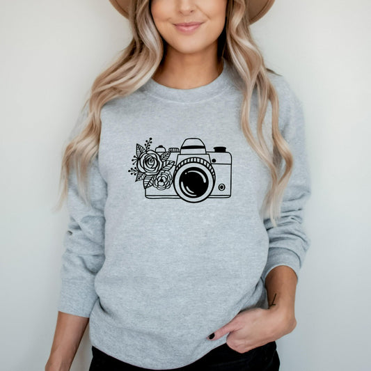 camera crewneck sweatshirt, cute photographers camera tshirt, camera graphic tee, gift for photographer, wedding photographer gift