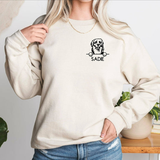 Personalized Dog Face Sweatshirt, Dog Shirt, Custom Dog Name Tee, Personalized Dog Shirt, Dog Lovers Shirt, Dog Dad Shirt, Dog Mama Tee