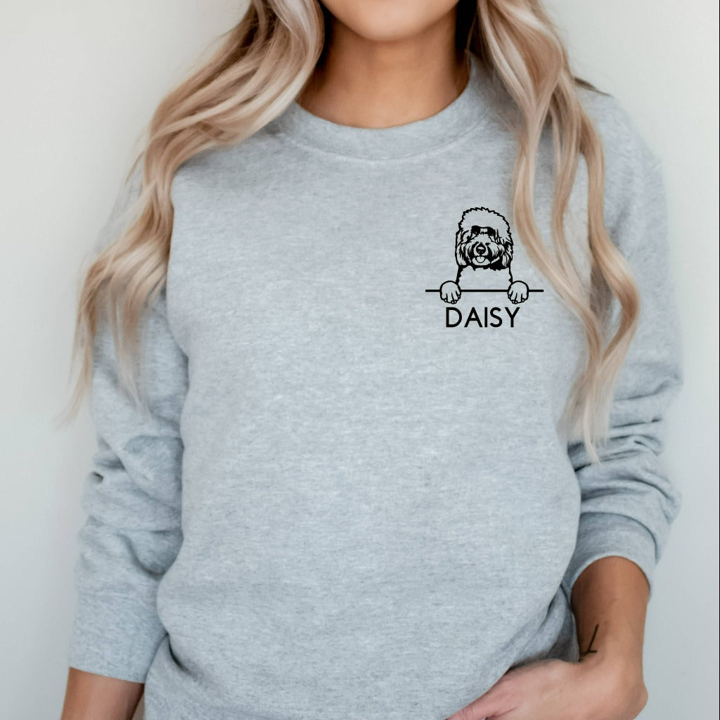 Personalized Dog Face Sweatshirt, Dog Shirt, Custom Dog Name Tee, Personalized Dog Shirt, Dog Lovers Shirt, Dog Dad Shirt, Dog Mama Tee