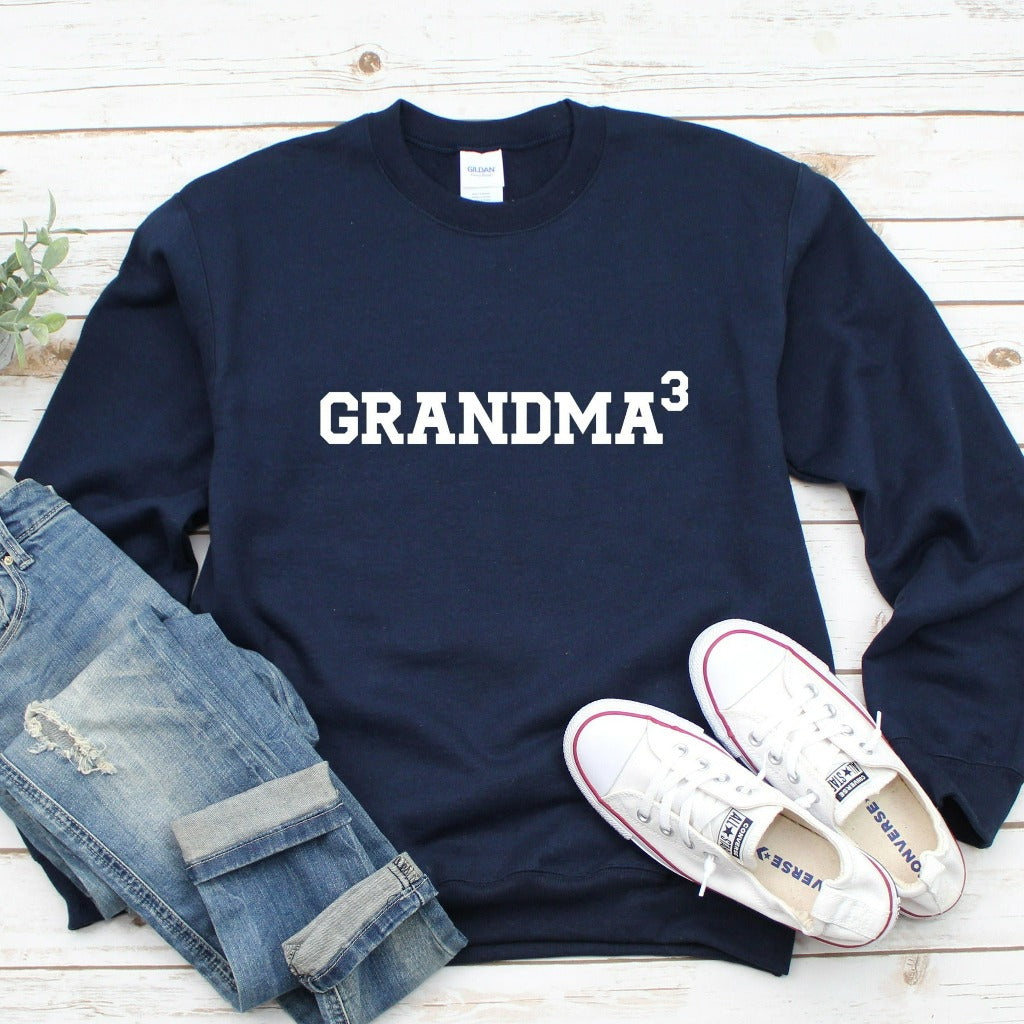 grandma crewneck sweatshirt, new grandma gift, birth announcement graphic tee, grandma of 2, grandma of 3, grandma of 4, grandma of 5