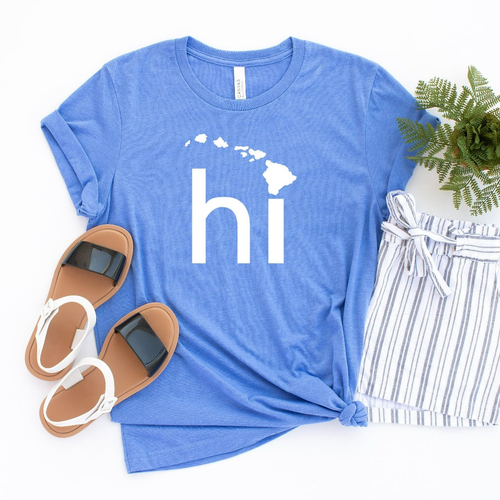 Hawaii shirt, HI graphic tee, hawaii vacation matching shirts for family, cute hawaii t shirts