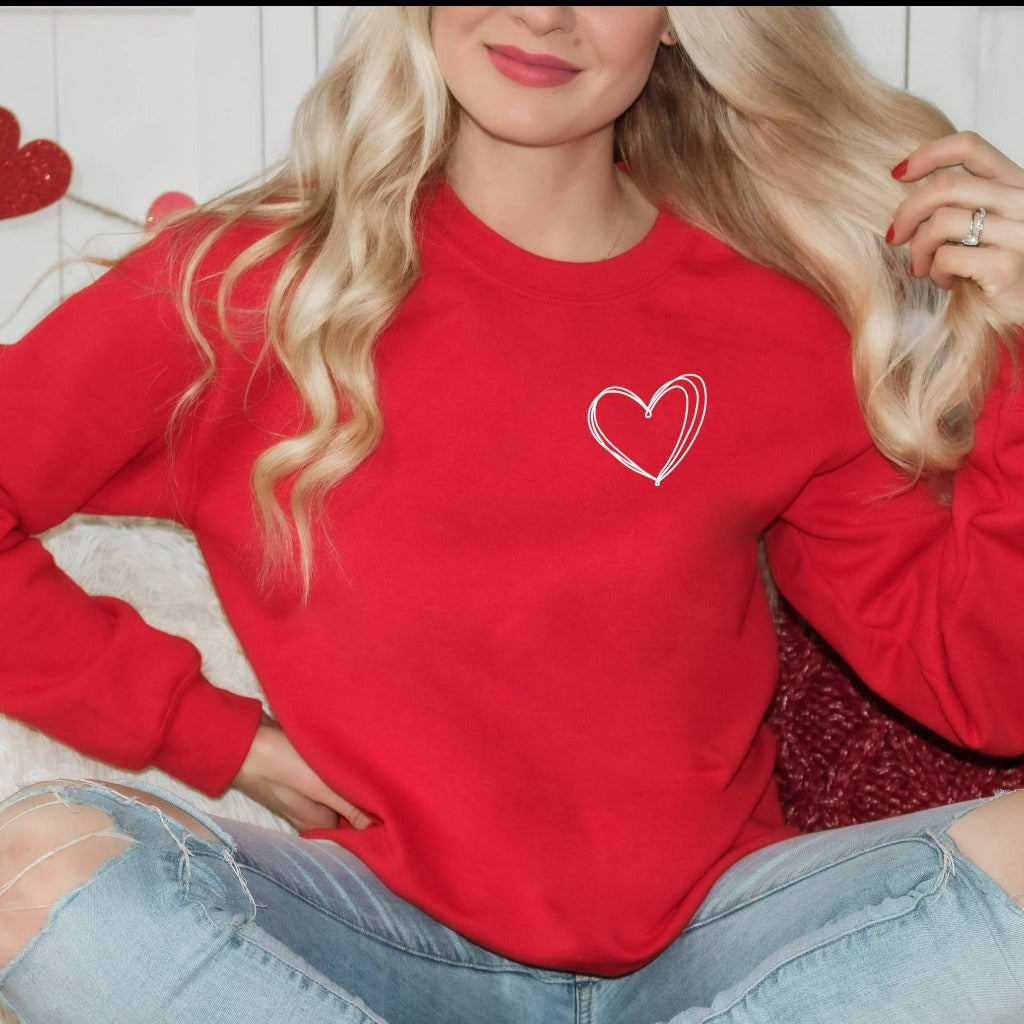 Heart Sweatshirt, Cute Valentines Day Shirt, Womens Valentine Crewneck –  Signature T-Shirtz