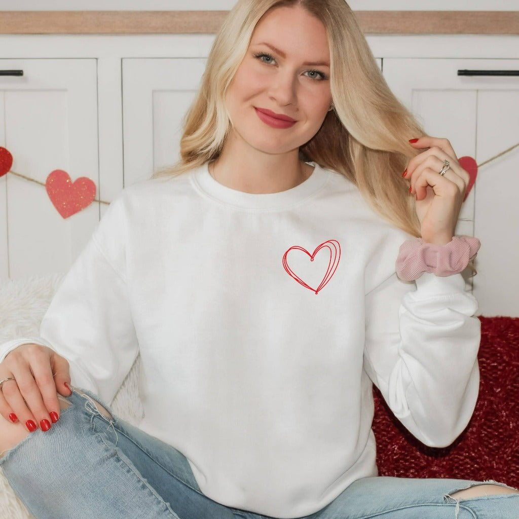 Womens Valentine Hearts Sweatshirt, Cute Valentines Sweatshirt, Retro Valentine Sweatshirt, Funny Love Sweater, Valentine Graphic Tee