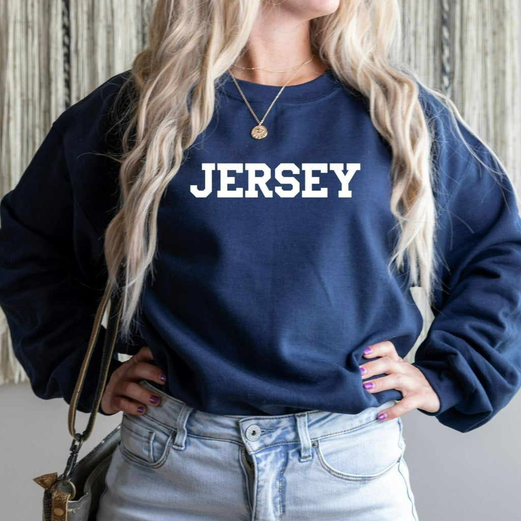 jersey sweatshirt, new jersey crewneck, nj gift, jersey shore crewneck sweatshirt
