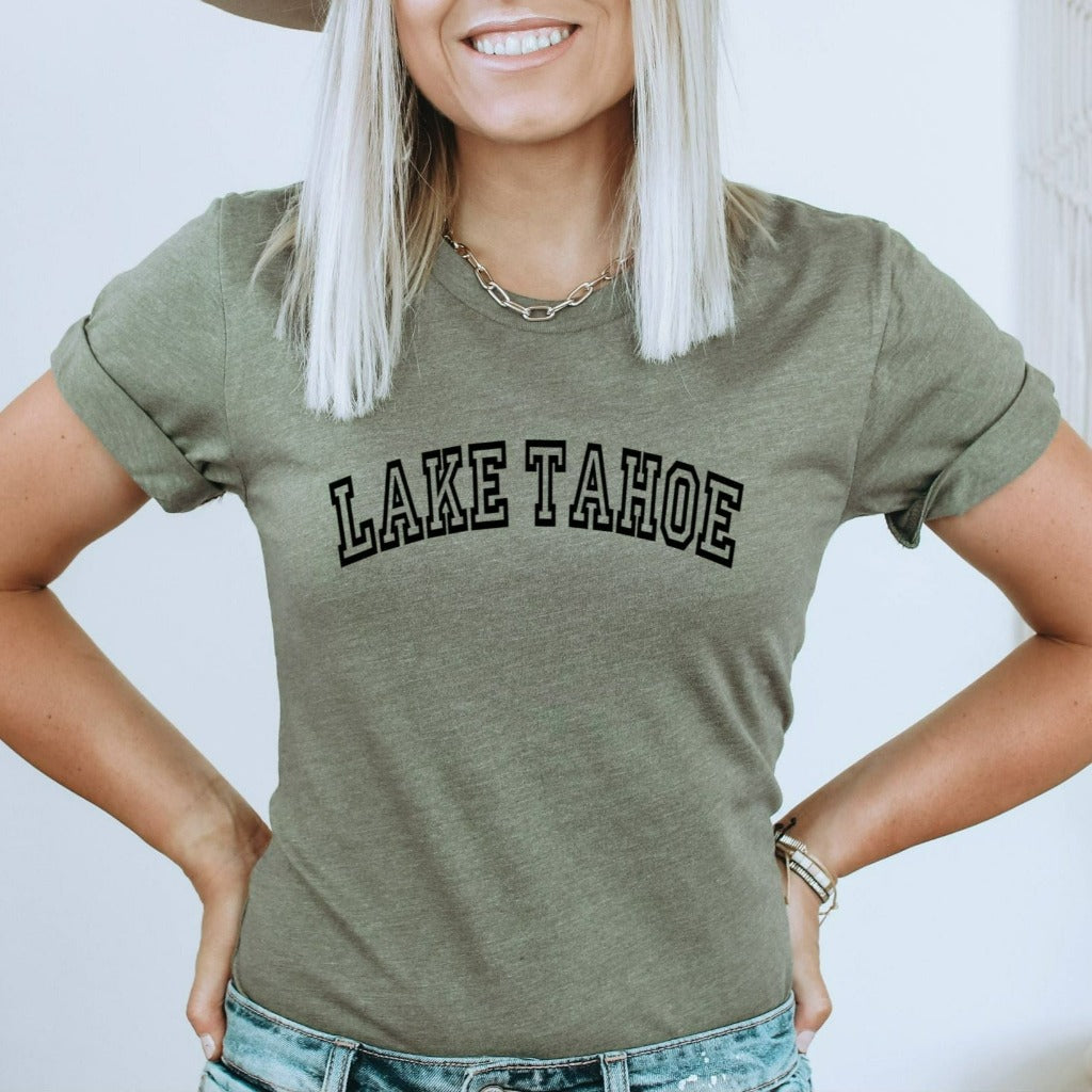lake tahoe shirt, tahoe nevada tshirt, tahoe california graphic tee, lake tahoe gift, unisex t shirt