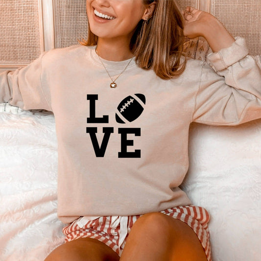 Love football crewneck sweatshirt, football mom shirt, gift for football mom, football season sweatshirt, football fan crewneck