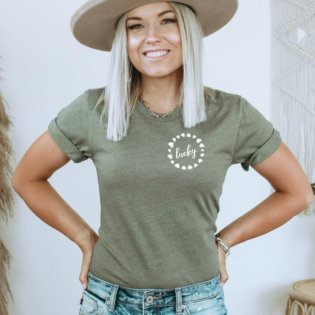Lucky Shirt, St Patrick's Day Shirt, Shamrock Graphic Tee, Four Leaf Clover Shirt, St Patrick's Day Outfit, Good Luck Tee, I'm Irish Shirt