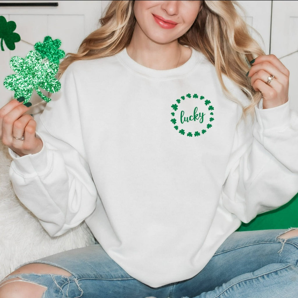 Lucky Sweatshirt, St. Patrick's Day Crewneck, Kiss Me I'm Irish, Pinch Me, St. Patty's Day Shirt, Shamrock Shirt, Party Shirt, Drinking Bar