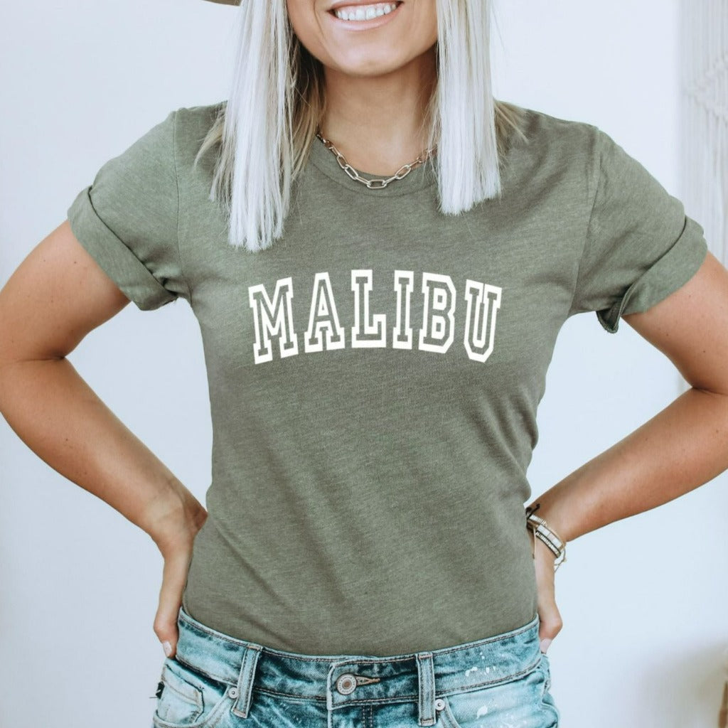 malibu california shirt, preppy graphic tee for women, cute california vacation tshirt