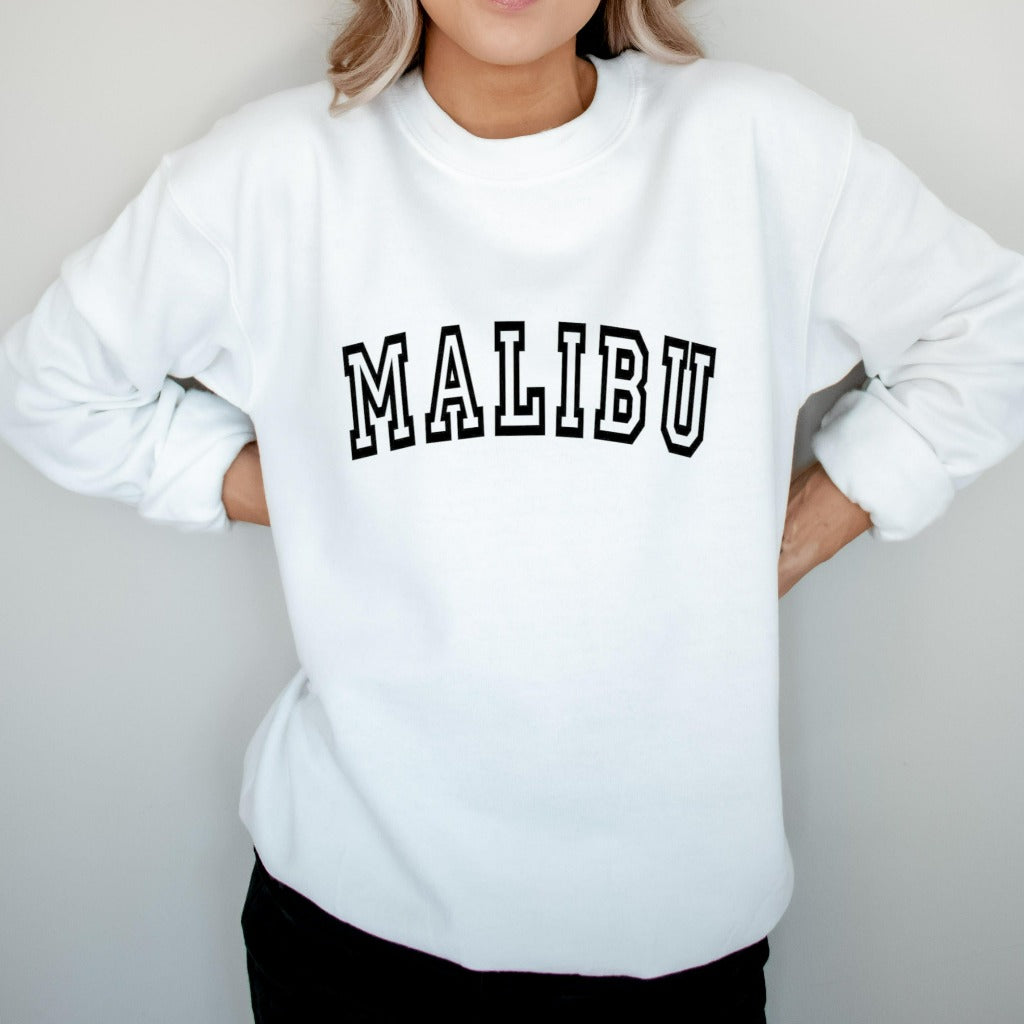 malibu california crewneck sweatshirt, cute preppy malibu sweatshirt for her