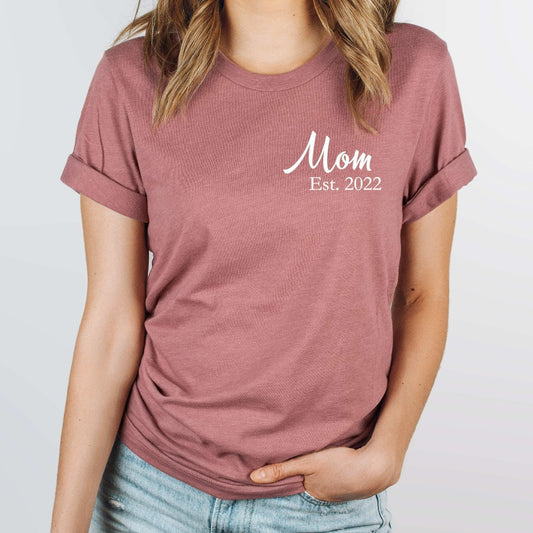 new mom shirt, mom shirts, mother's day gift, mom going home from hospital outfit, mom established 2022, baby shower gift