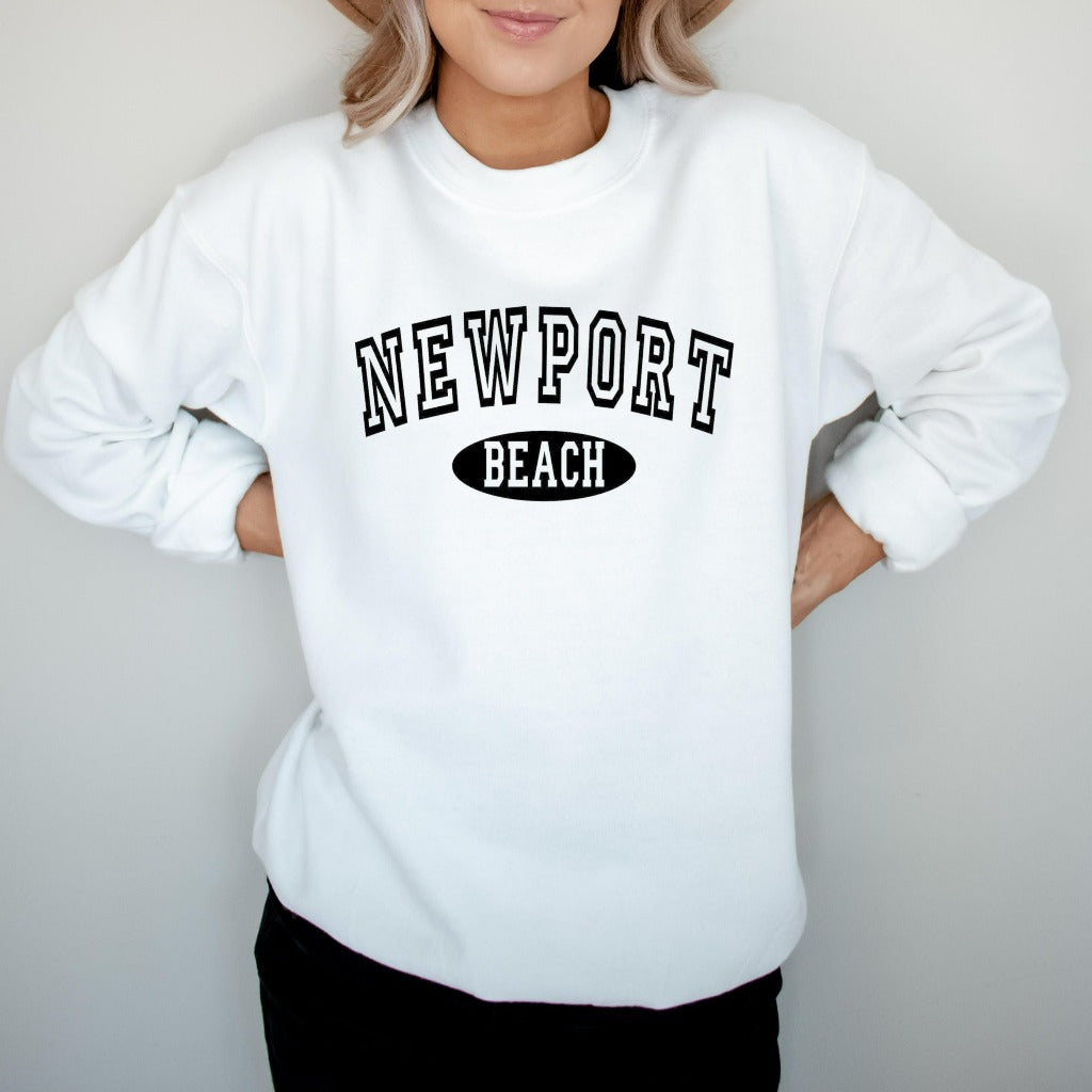 newport beach california crewneck sweatshirt, preppy newport beach sweater for her, newport beach gift