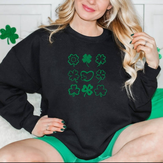 Shamrock Sweatshirt, St. Patrick's Day Crewneck, Four Leaf Clover Graphic Tee, St. Patty's Day Shirt, Shamrock Shirt, Party Shirt