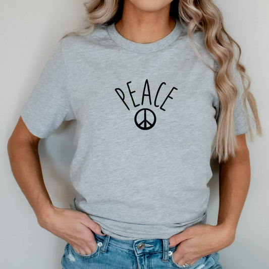 Peace Out graphic tee shirt, peace fingers, peace sign boho retro hippie shirt