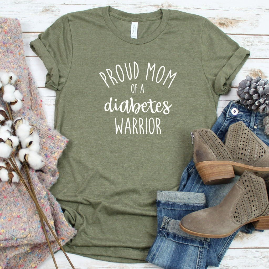 proud mom of a diabetes warrior shirt, diabetes tshirt, diabetic mom graphic tee