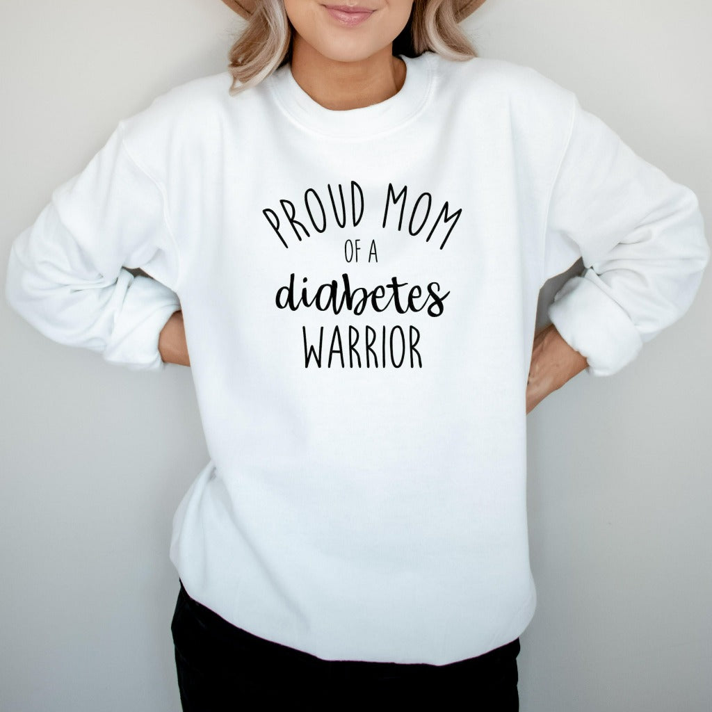 proud mom of a diabetes warrior crewneck sweatshirt, diabetes awareness shirt, gift for diabetes mom