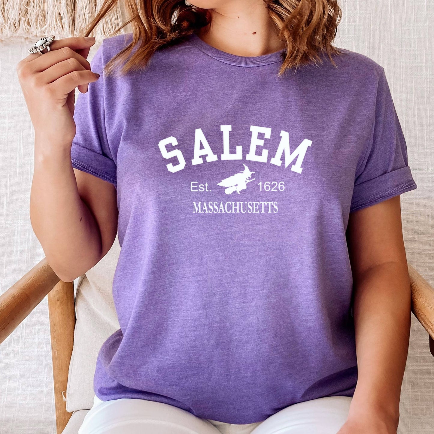 Salem Massachusetts Shirt, Halloween Witch TShirt, Witch Graphic Tee, Fall Shirt for Her