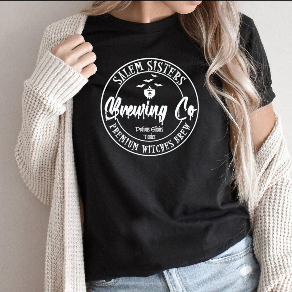 salem sisters brewing co halloween shirt, funny halloween tshirt, halloween party costume graphic tee, sanderson sisters hocus pocus
