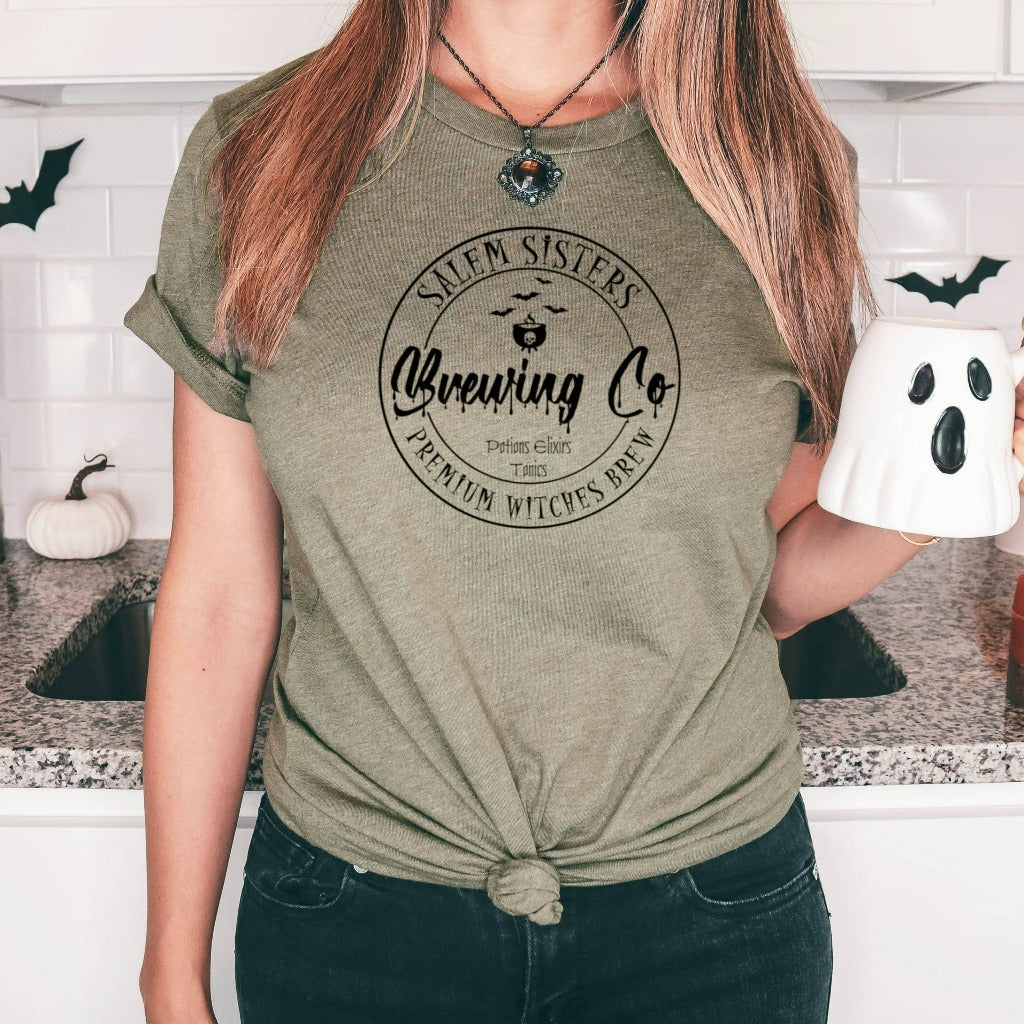 salem sisters brewing co halloween shirt, funny halloween tshirt, halloween party costume graphic tee, sanderson sisters hocus pocus