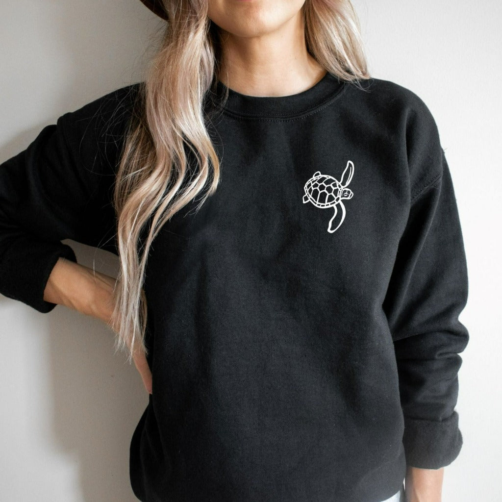 Turtle Sweatshirt, Love Turtles Crewneck, Sea Turtle Shirt, Skip a Straw Save a Turtle Shirt, Save the Turtles, Surfer Life, Beach Lover