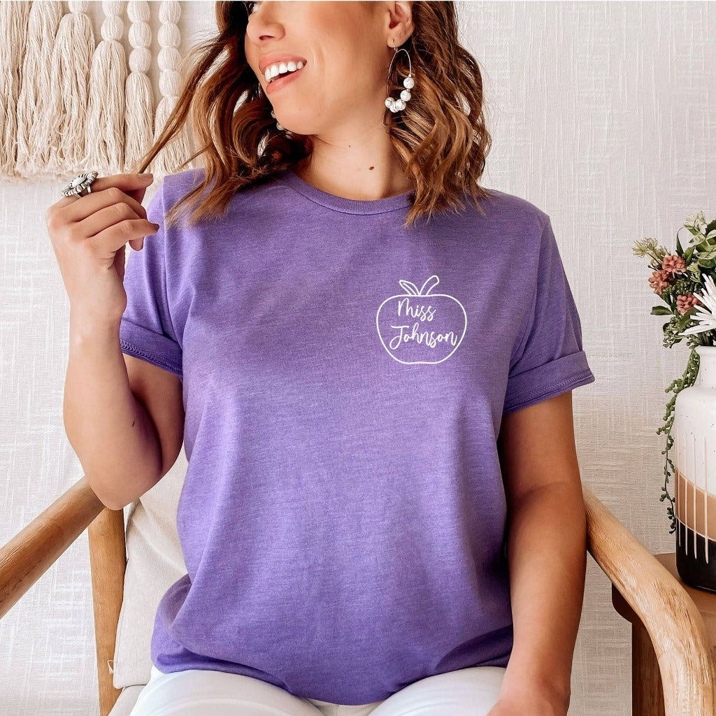 personalized teacher name shirt, customized teacher name shirt, gift for new teacher, teacher appreciation gift, field trip shirt, back to school shirt
