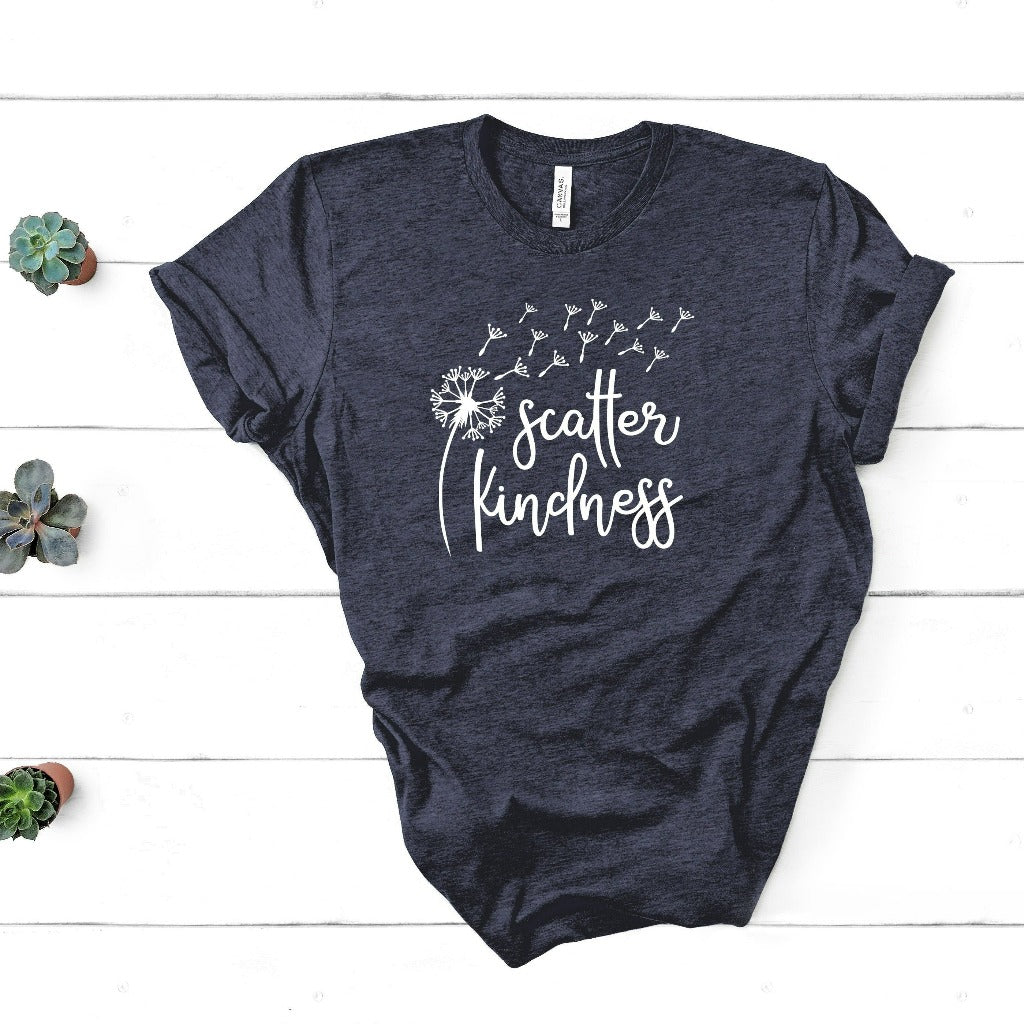dandelion scatter kindness graphic tee shirt tshirt t-shirt
