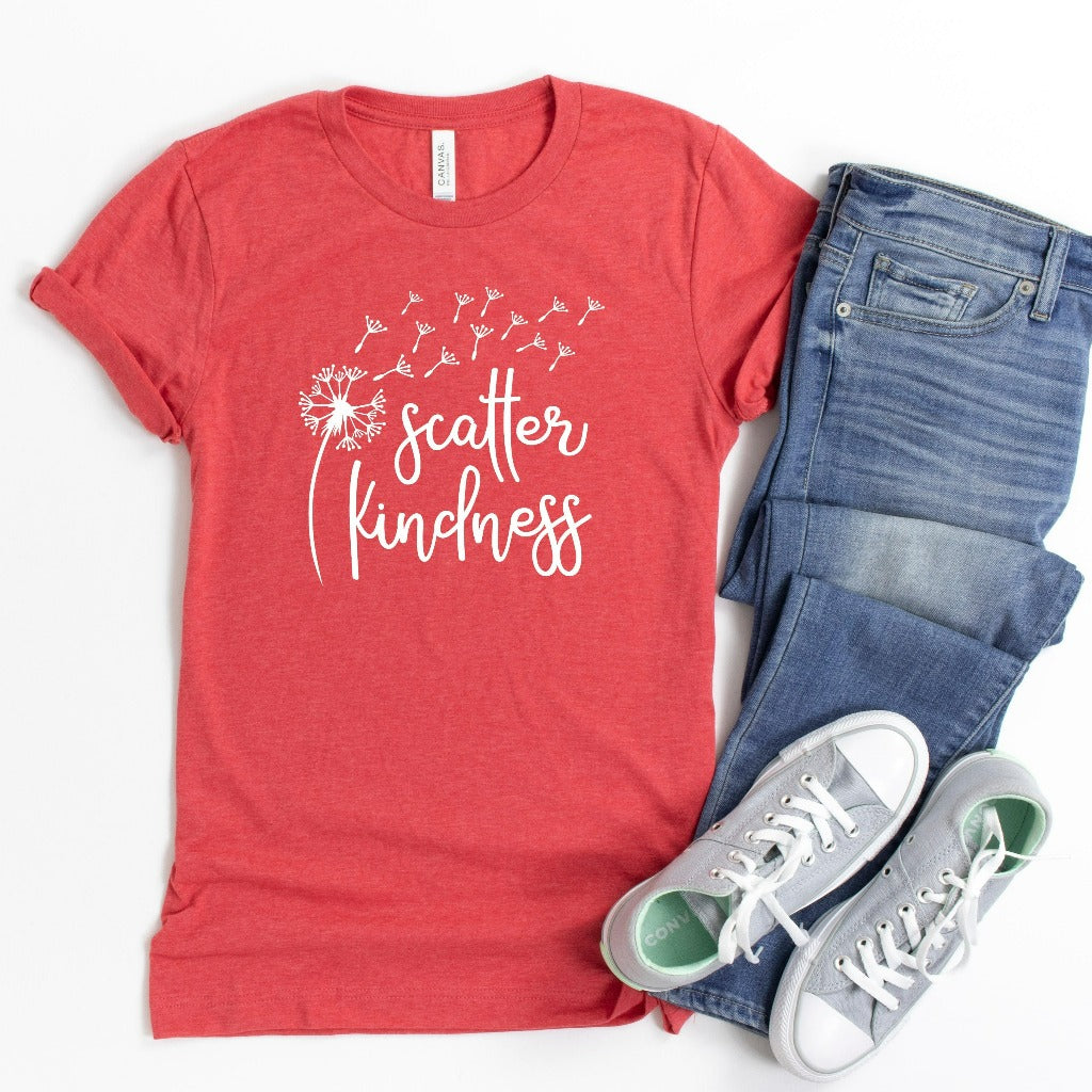 dandelion scatter kindness graphic tee shirt tshirt t-shirt