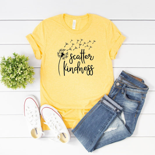 dandelion scatter kindness graphic tee shirt tshirt t-shirt
